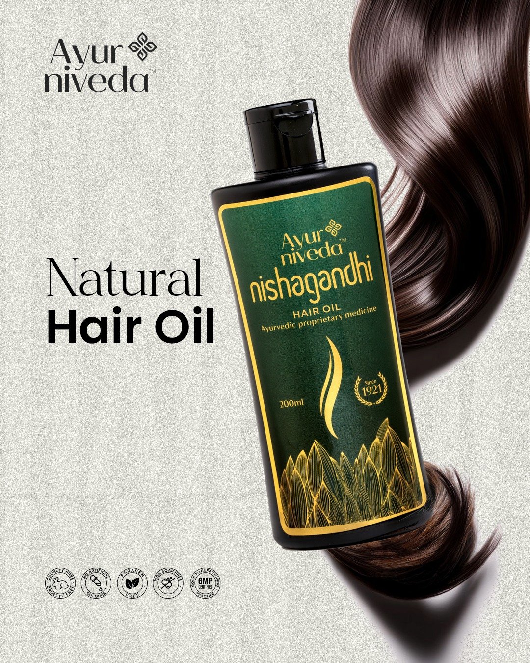 Ayur niveda Nishagandhi Hair Oil - 200ml - Image 3